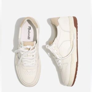 Madewell Womens Court Sneakers White Leather Low Top Size 8 M